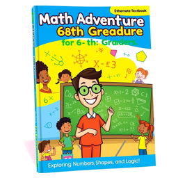 A vibrant and engaging book cover design for a 6th-grade mathematics textbook