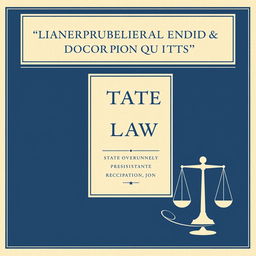 A formal book cover design that effectively reflects the gravitas of the content discussing jurisprudential and doctrinal quotes, state sovereignty, law, and resistance to occupation