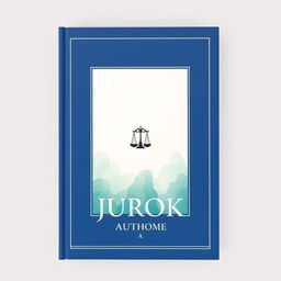 A modern book cover design incorporating a celestial theme of heavenly justice, while maintaining the specified colors of blue, white, and light green