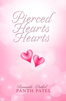 A romantic book cover featuring the title 'Pierced Hearts' in elegant, flowing typography