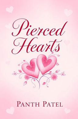 A romantic book cover featuring the title 'Pierced Hearts' in elegant, flowing typography