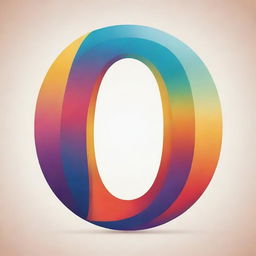 A stunning and abstract design focused on the letter 'O', using a mixture of warm and cool colors to emphasize the dynamics and beauty of the alphabet.