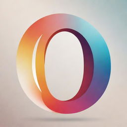 A stunning and abstract design focused on the letter 'O', using a mixture of warm and cool colors to emphasize the dynamics and beauty of the alphabet.