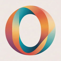 A stunning and abstract design focused on the letter 'O', using a mixture of warm and cool colors to emphasize the dynamics and beauty of the alphabet.