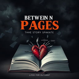 A striking book cover design for the story titled 'Between the Pages: Where Words Meet Hate