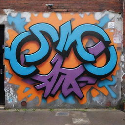 A compelling graffiti representation portraying 'O Side Mafia', characterized by cool tones, sharp, jagged shapes and a urban, underground aesthetic.