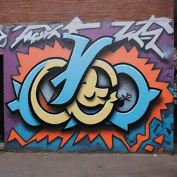 A compelling graffiti representation portraying 'O Side Mafia', characterized by cool tones, sharp, jagged shapes and a urban, underground aesthetic.