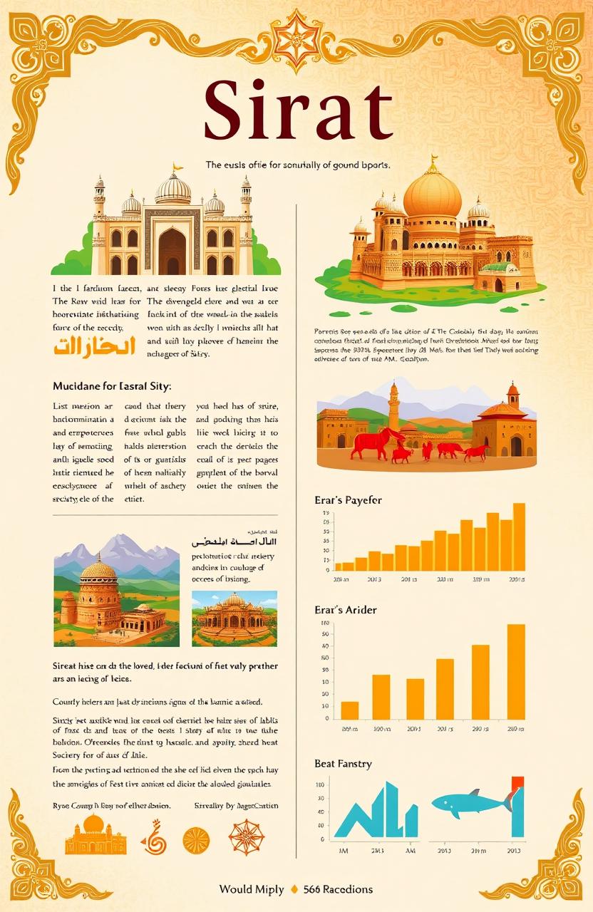 A beautifully designed encyclopedic entry about Sirat, showcasing its rich cultural and historical significance