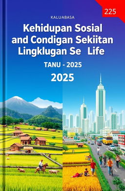 A book cover for an IPS book titled 'Kehidupan Sosial dan Kondisi Lingkungan Sekitar'