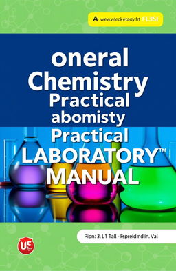 A detailed and organized chemistry practical laboratory manual cover design, featuring a sleek layout