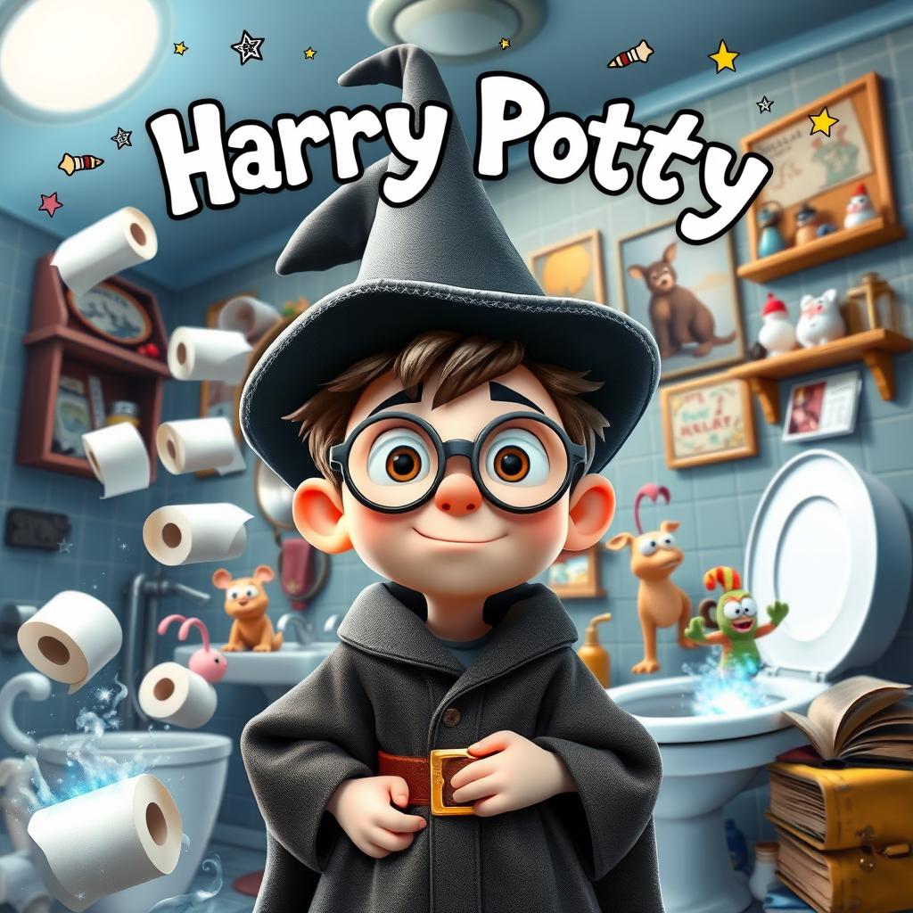 A humorous and whimsical movie poster titled 'Harry Potty'