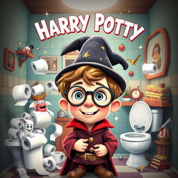 A humorous and whimsical movie poster titled 'Harry Potty'