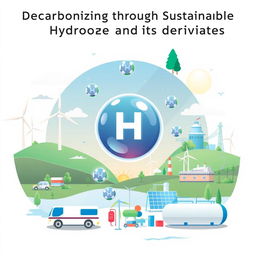 An impactful illustration focused solely on hydrogen's role in decarbonization