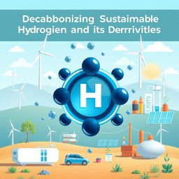 An impactful illustration focused solely on hydrogen's role in decarbonization