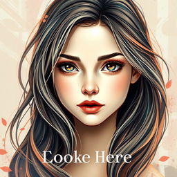 A stunning book cover design featuring a beautiful girl with captivating features