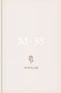 Aesthetic book cover design for a fictional book titled 'M-38' authored by Syifa_ar