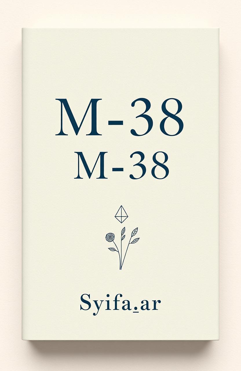 Aesthetic book cover design for a fictional book titled 'M-38' authored by Syifa_ar