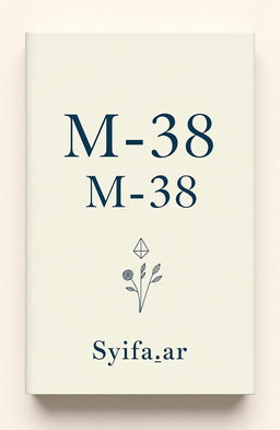 Aesthetic book cover design for a fictional book titled 'M-38' authored by Syifa_ar