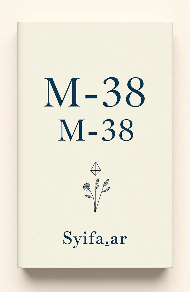 Aesthetic book cover design for a fictional book titled 'M-38' authored by Syifa_ar