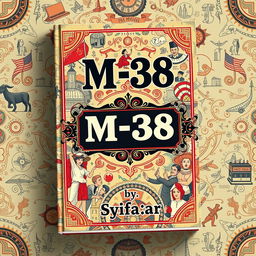 Aesthetic book cover design for a fictional book titled 'M-38' authored by Syifa_ar