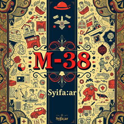 Aesthetic book cover design for a fictional book titled 'M-38' authored by Syifa_ar