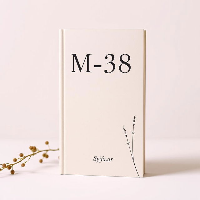 Aesthetic book cover design for a fictional book titled 'M-38' authored by Syifa_ar