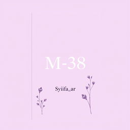 Aesthetic book cover design for a fictional book titled 'M-38' authored by Syifa_ar