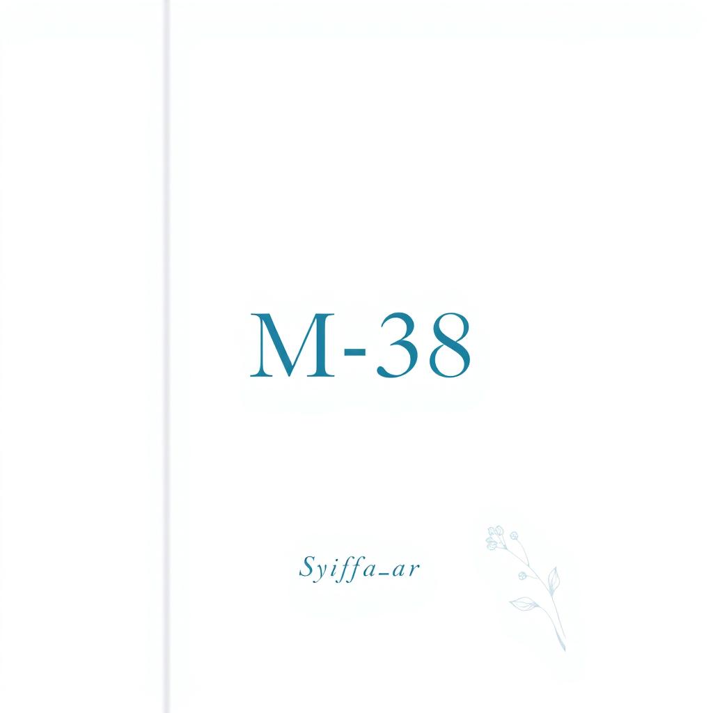 Aesthetic book cover design for a fictional book titled 'M-38' authored by Syifa_ar