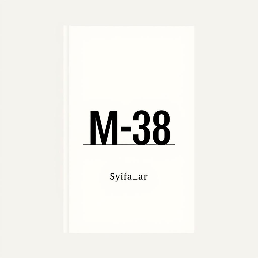 Aesthetic book cover design for a fictional book titled 'M-38' authored by Syifa_ar