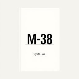 Aesthetic book cover design for a fictional book titled 'M-38' authored by Syifa_ar