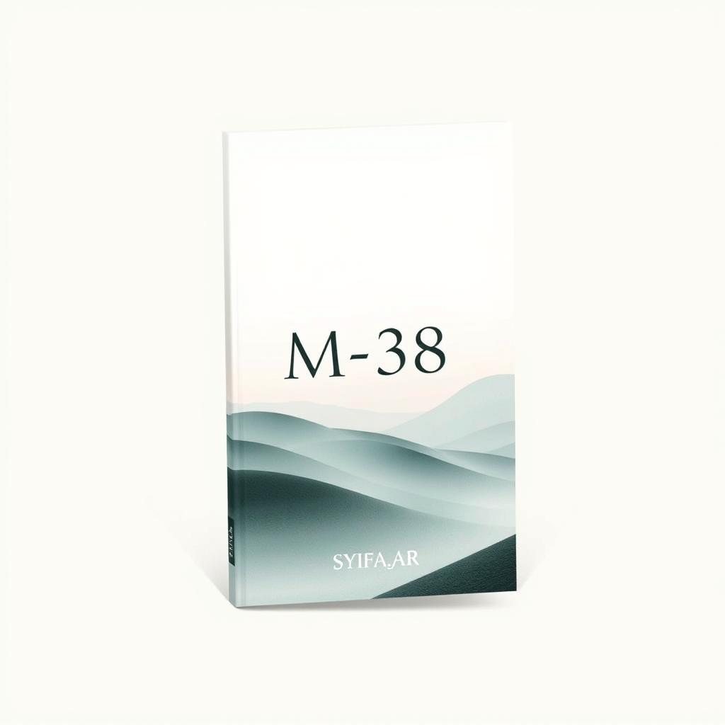 Aesthetic book cover design for a fictional book titled 'M-38' authored by Syifa_ar