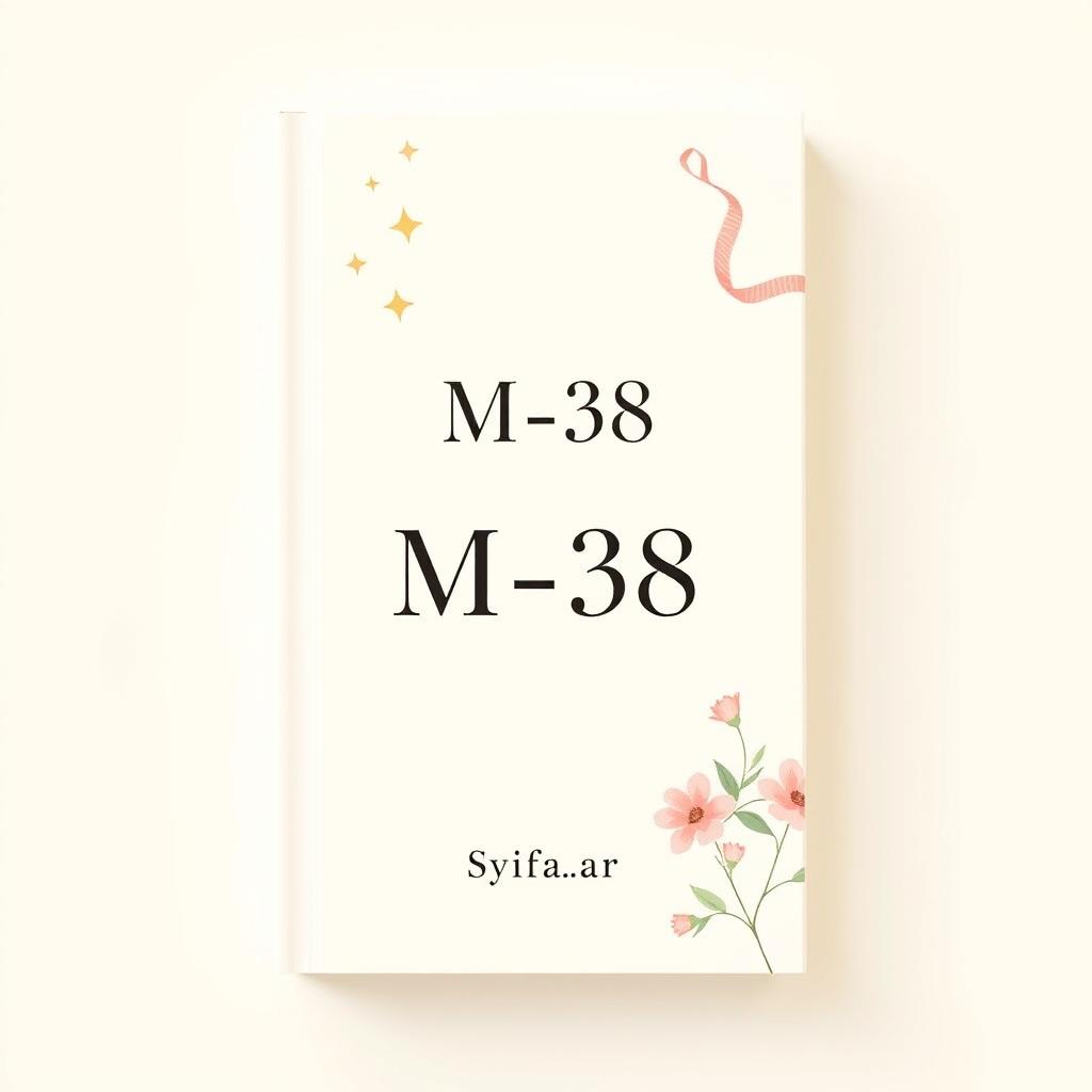 Aesthetic book cover design for a fictional book titled 'M-38' authored by Syifa_ar