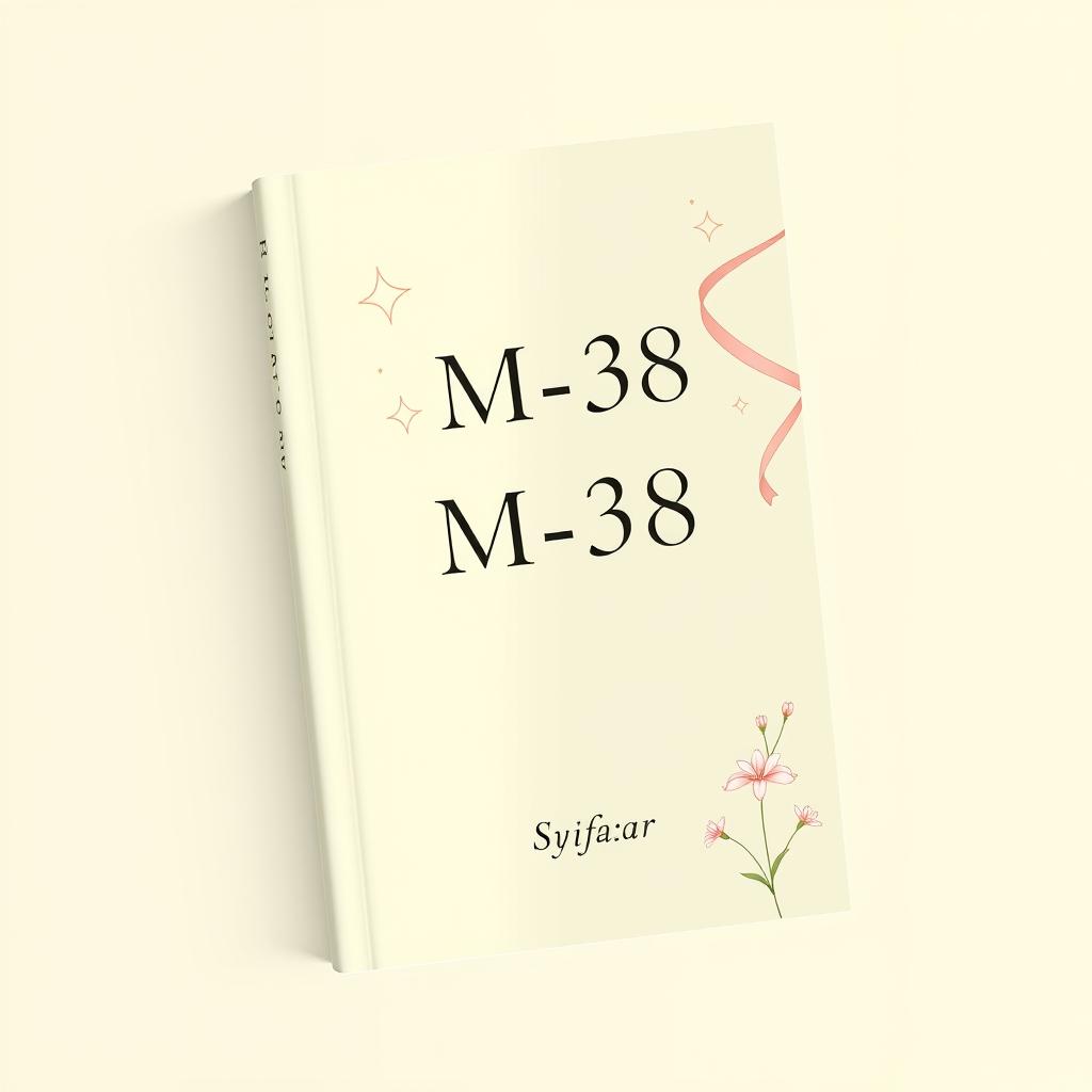 Aesthetic book cover design for a fictional book titled 'M-38' authored by Syifa_ar