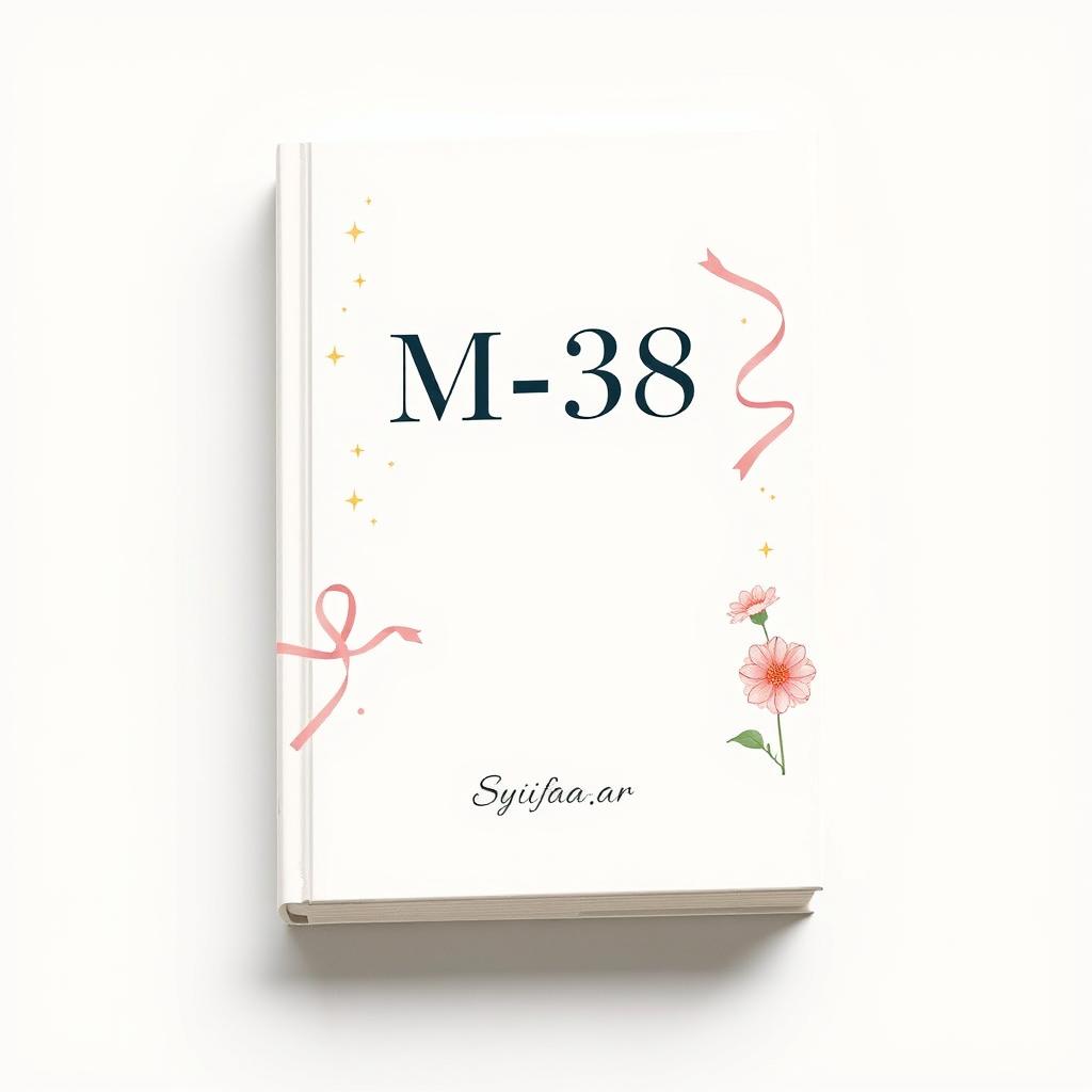 Aesthetic book cover design for a fictional book titled 'M-38' authored by Syifa_ar