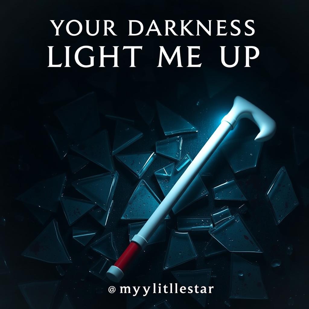 A haunting book cover for 'Your Darkness Light Me Up' by Author 'my_litle_star'