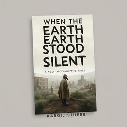 A modern book cover featuring the title "When the Earth Stood Silent: A Post-Apocalyptic Tale" displayed prominently in a unique, eye-catching font