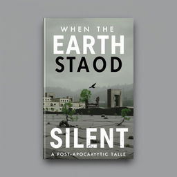 A modern book cover showcasing the title "When the Earth Stood Silent: A Post-Apocalyptic Tale" in a simple yet distinctive font that stands out against the background