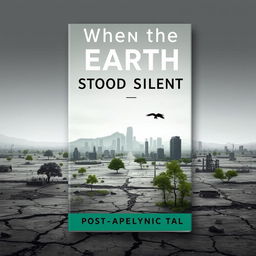 A modern book cover showcasing the title "When the Earth Stood Silent: A Post-Apocalyptic Tale" in a simple yet distinctive font that stands out against the background