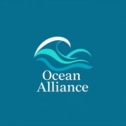 A sleek and modern logo design for the project "Ocean Alliance," symbolizing unity and protection of the oceans