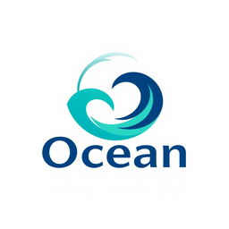 A sleek and modern logo design for the project "Ocean Alliance," symbolizing unity and protection of the oceans