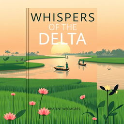 A modern book cover featuring the title "Whispers of the Delta: Bangladesh Through the Ages" in a simple yet visually captivating font