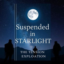 A modern book cover titled "Suspended in Starlight: The Tension of Exploration" featuring a minimalist yet striking design