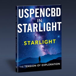 A modern book cover featuring the title "Suspended in Starlight: The Tension of Exploration" in a sleek and contemporary font that conveys a sense of adventure and mystery