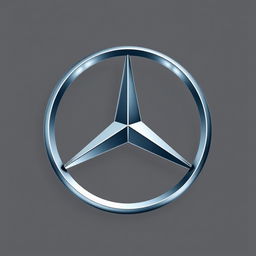 A detailed rendering of the Mercedes-Benz logo, featuring the iconic three-pointed star enclosed within a crisp white circle, with no background