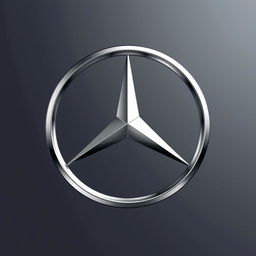 A detailed rendering of the Mercedes-Benz logo, featuring the iconic three-pointed star enclosed within a crisp white circle, with no background