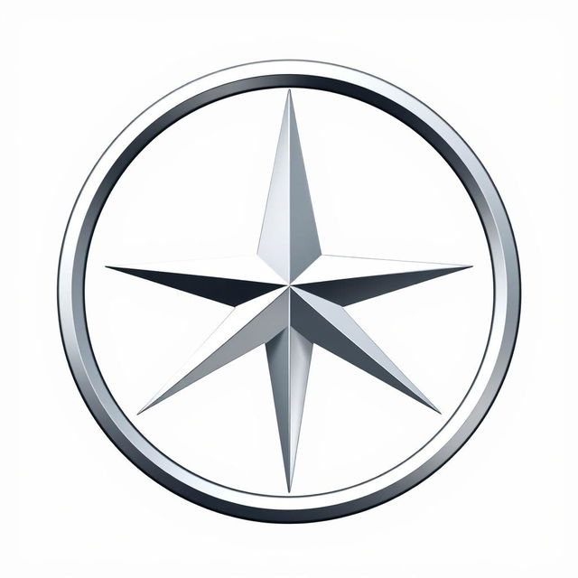 A detailed rendering of the Mercedes-Benz logo, featuring the iconic three-pointed star enclosed within a crisp white circle, with no background