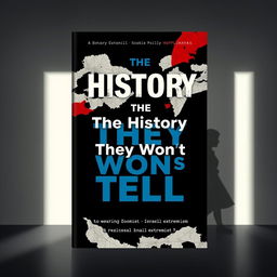 A modern book cover for the title "The History They Won't Tell" that explores Zionist and Israeli extremism