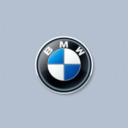 A detailed rendering of the BMW logo, featuring the classic roundel design enclosed within a crisp white circle