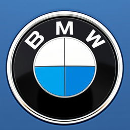 A detailed rendering of the BMW logo, featuring the classic roundel design enclosed within a crisp white circle