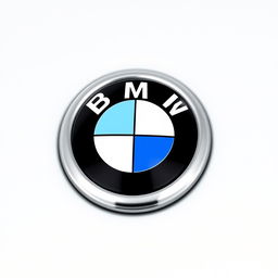 A detailed rendering of the BMW logo, featuring the classic roundel design enclosed within a crisp white circle